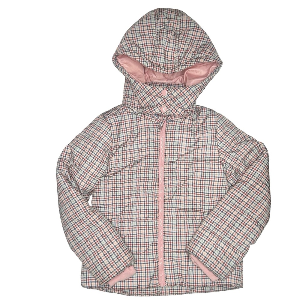 H&M L.O.G.G. Check‎ Puffer Jacket With Hood